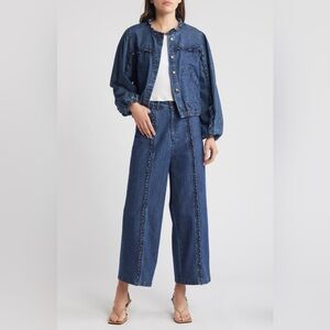 Cleobella Dark Blue Wide Leg Jeans + Paxton Jacket SET